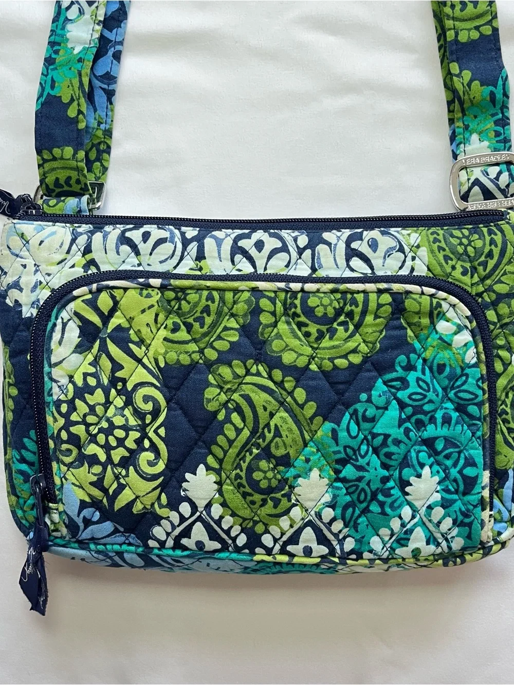 Vera Bradley Caribbean Sea Crossbody Shoulder Bag Paisley Quilted